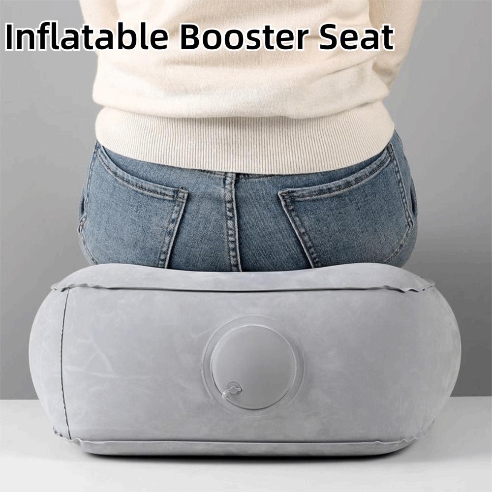Plush Fabric Inflatable Booster Seat Press-to-Inflate Air Seat Cushion  Under Desk