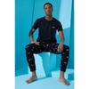 Kurzärmliges Herren-Pyjama-Set mit Dogg-Print in Schwarz