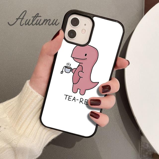Cute Dinosaur Tea RePhone Case For iPhone 17 Air 15 16 16e Pro Max 11 12 13 14 Plus Cover coque Fundas Shell