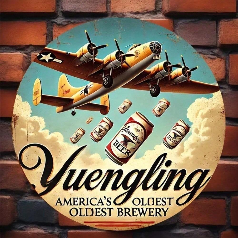 Yuengling Beer 8x12 Inch Round Metal Tin Sign Vintage Retro Wall Art Rustic Pub Decor for Man Cave Garage Home Bar