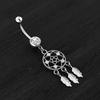Three-Leaf Dream Catcher Zircon Belly Ring Jewelry