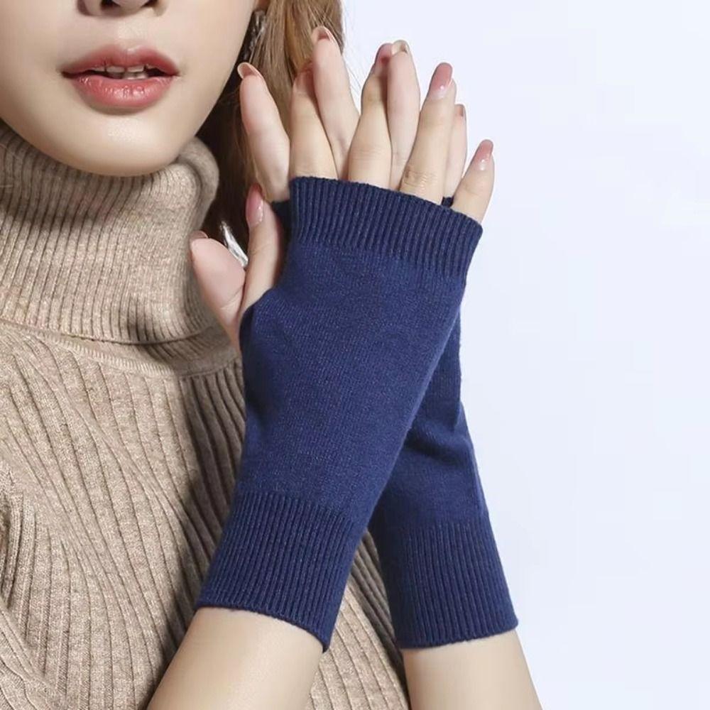 Touch Screen Half Finger Gloves Warm Knitted Mittens Comfortable Cycling Mittens
