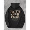Autumn Winter Faith Over Fear Print Graphic Hoodie for Men Harajuku Hip Hop Pullover Sweatshirt Unseix Oversize Sportswear Top