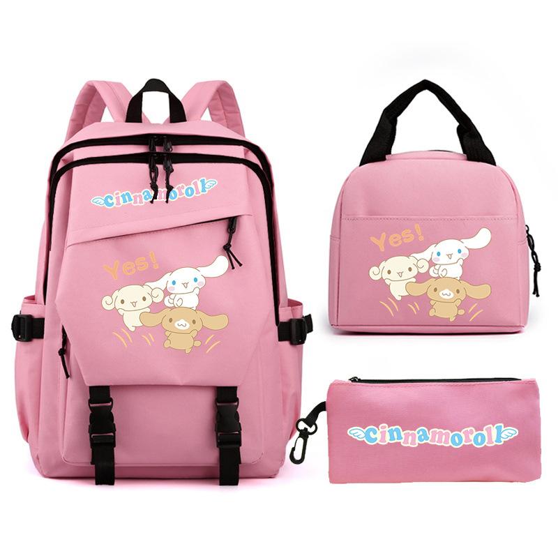 Cartoon Puppy Printed Schoolbag Set Backpack + Lunch Bag + Pencil Case Three-Piece Set