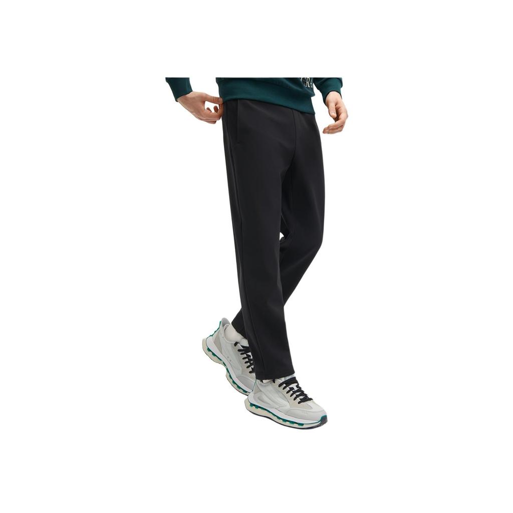 Fila X V&A Collaboration Morgan Series Solid Color Straight Leg Knit Casual Pants Men Pants Black F11M418602F-BK