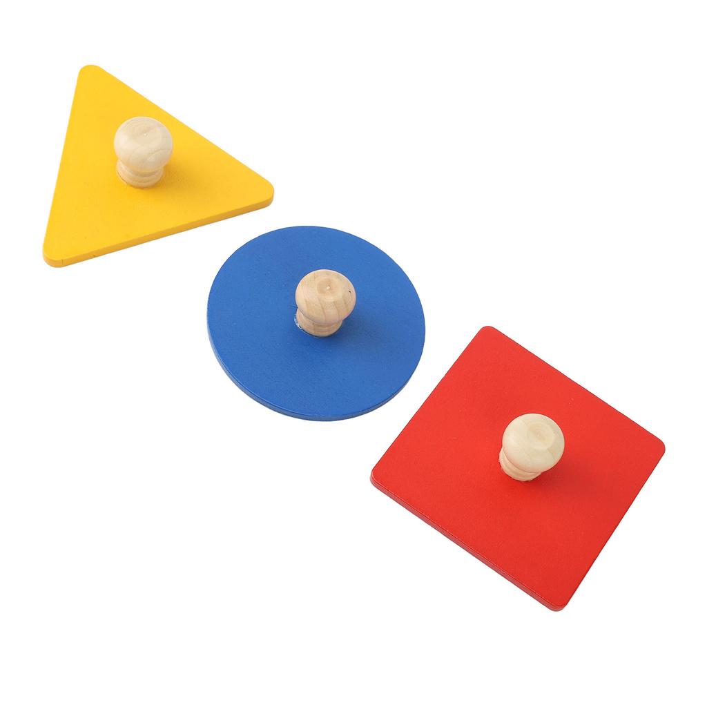 Multiple Shape Puzzle 3 Colors Wooden Lightweight Educational Puzzle Geometry Toy Baby Toy