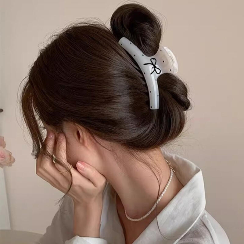Healies Dot Ribbon Updo Vanilla Hair Clip Option 1
