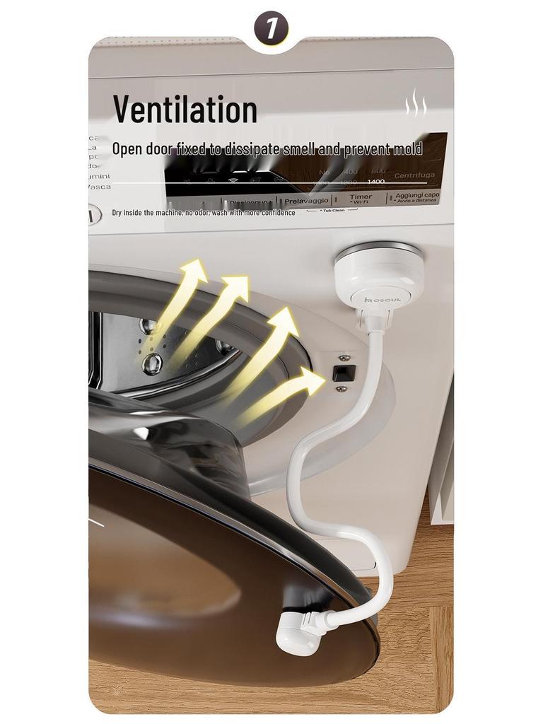 Washing Machine Door Deodorant Fixing Device: Anti-Closing Double-Sided Sticker and Ventilation Buckle