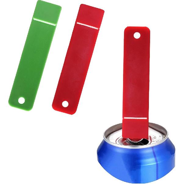 Manual Easy Can Opener, 2 Pack Colorful Soda Beer Can Opener & Beverage Can Cover Protector, Premium Plastic Shields Can Openers for Pop, Coke, Beer, B-2pcs