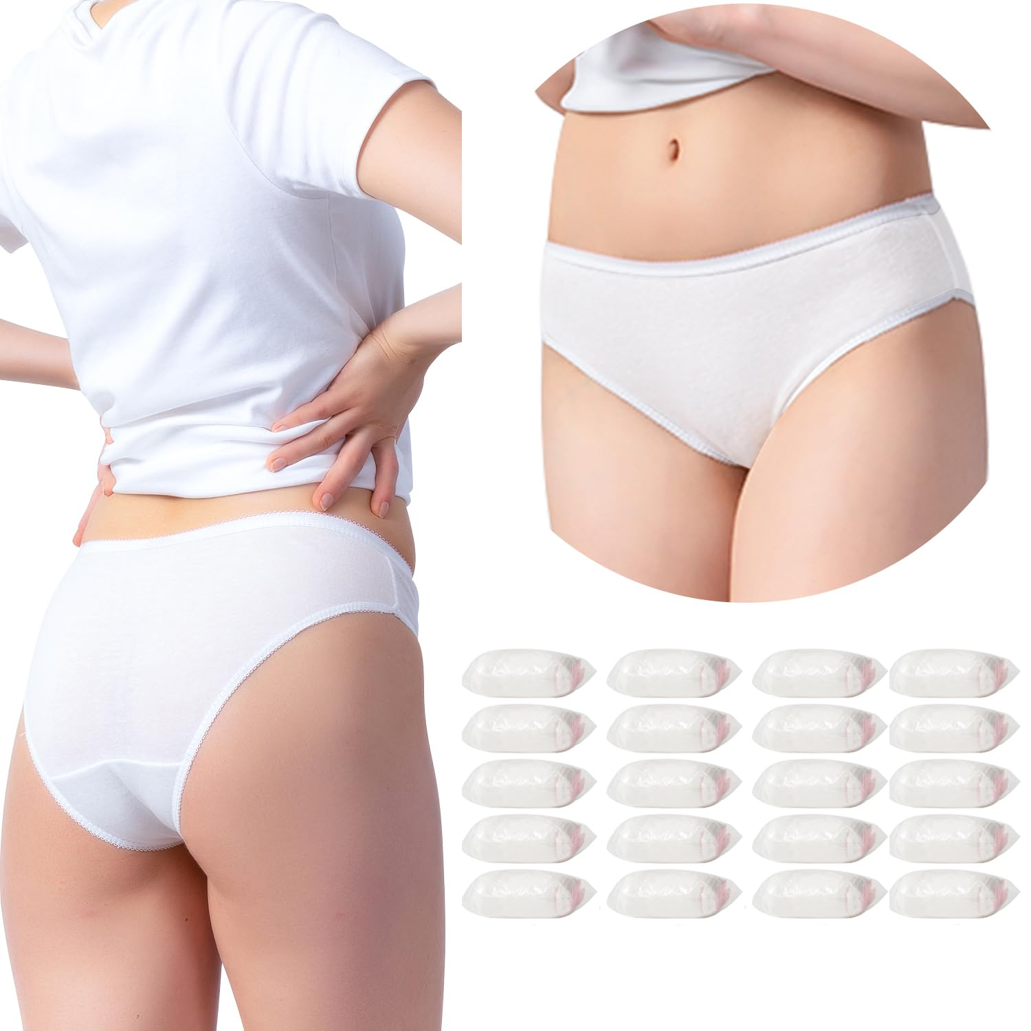 

Одноразовые послеродовые трусики Freego Идеально подходят для больницы, катастроф, международных и деловых поездок Размер 20 штук Женские трусики, разноцветные, 100% хлопок,