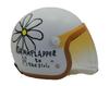 SunUp FLOWER Motorcycle Pearl Ladies Free SL-001 Jet-Style Helmet, White, Size (57-58cm) (Pearl White)