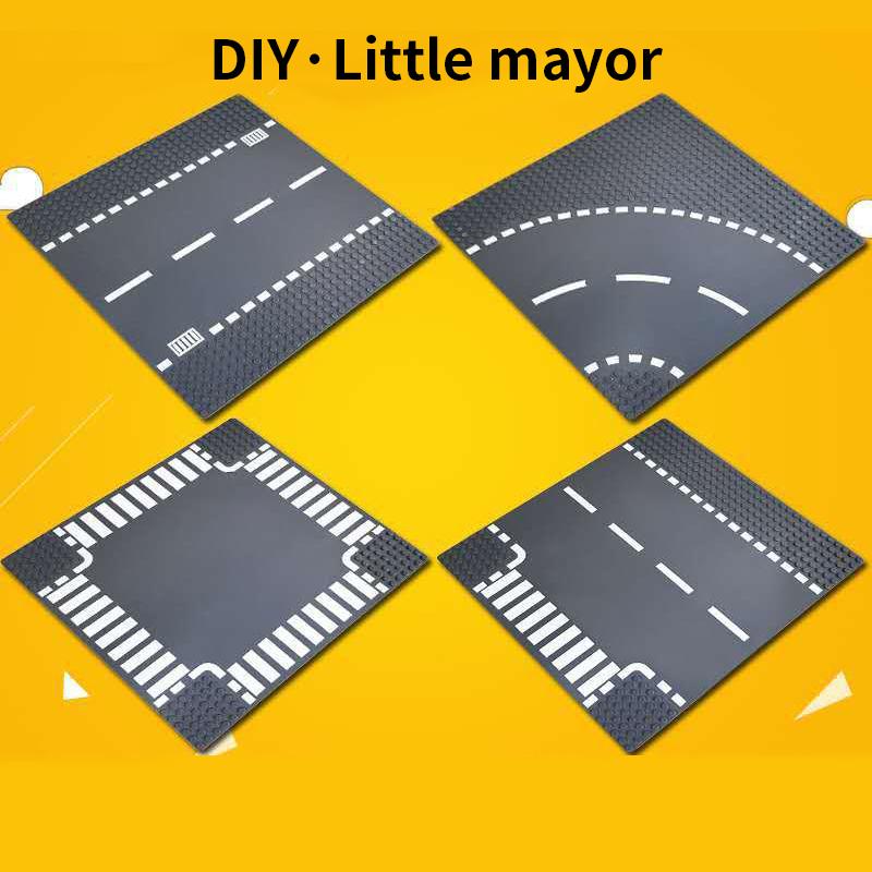 Classic Building Block Base Plate City View Traffic Road Figures Construction Toys Bricks 32Dots Plastic Baseplates Kids Gifts