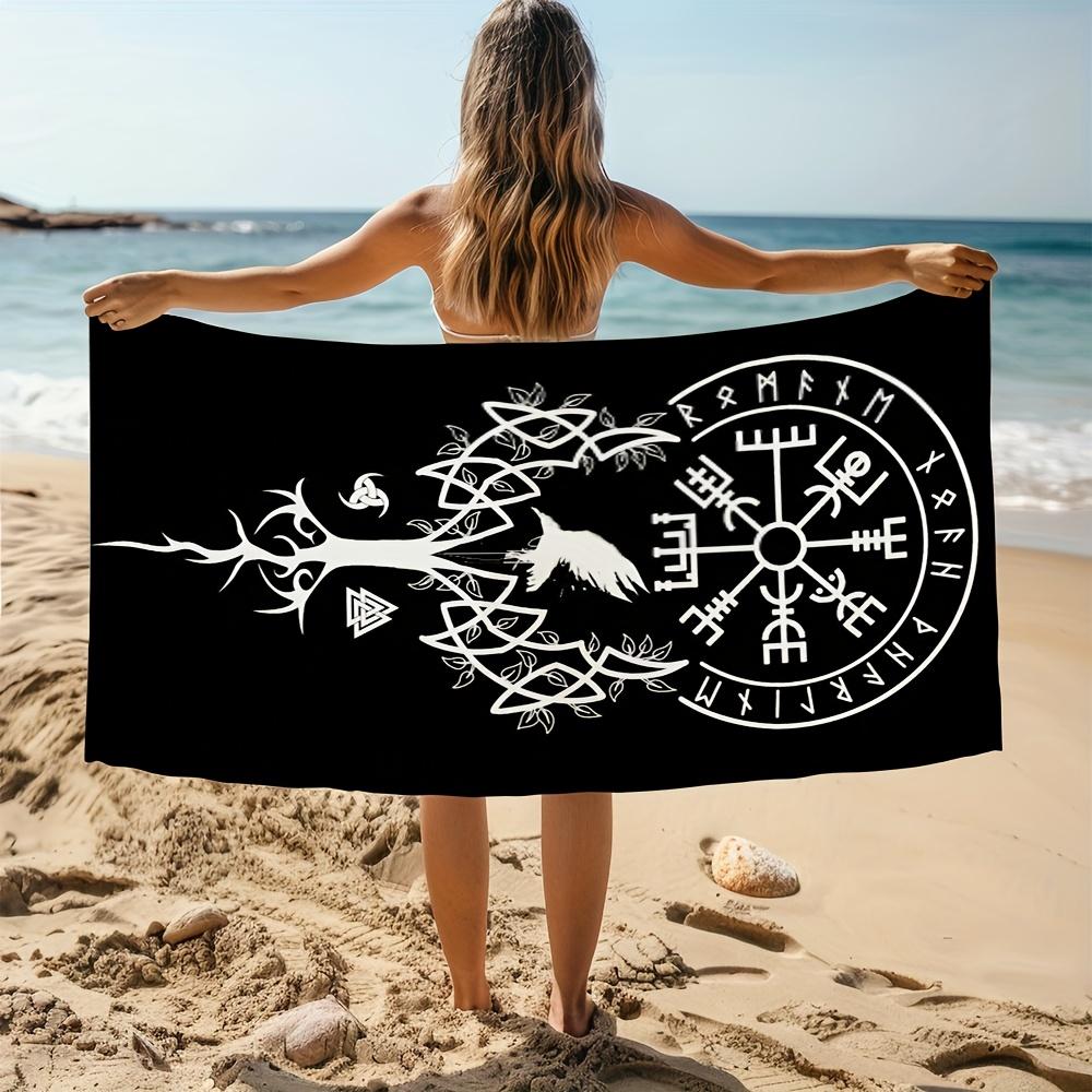 Arazzo Bussola Vegvisir Vichinga Stampa Piatta Mitologia Nordica Appeso a Parete Albero della Vita Yggdrasil per Decorazione Soggiorno Dormitorio