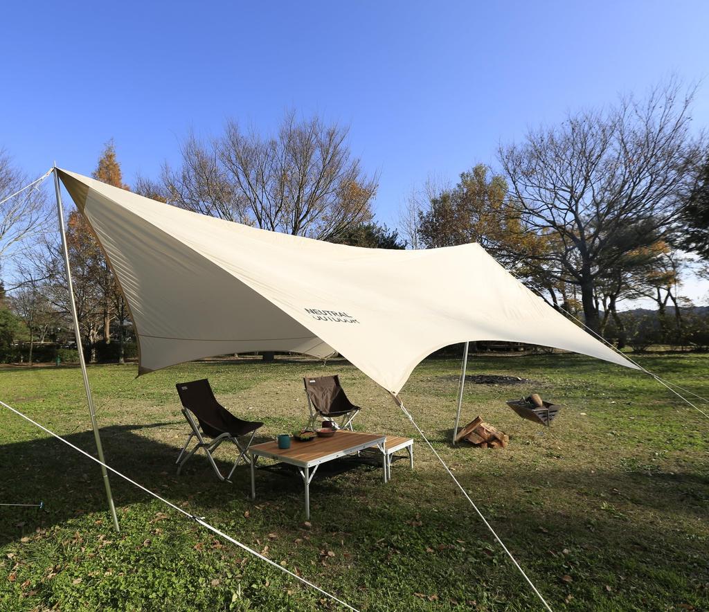 NEUTRAL OUTDOOR Tarp 4m Lightweight Waterproof Camping Tarp Outdoor Tarp Tent UV Protection Hexagonal Tarp with Storage Bag Person 5-8