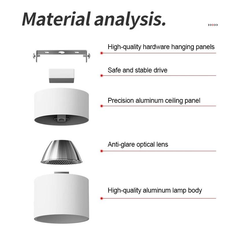 Modern LED Down Light 220V AC Surface Mount Ceiling Light Spot Lamp for Home Bedroom Living Shop Office 3 Color Lighting Lamps