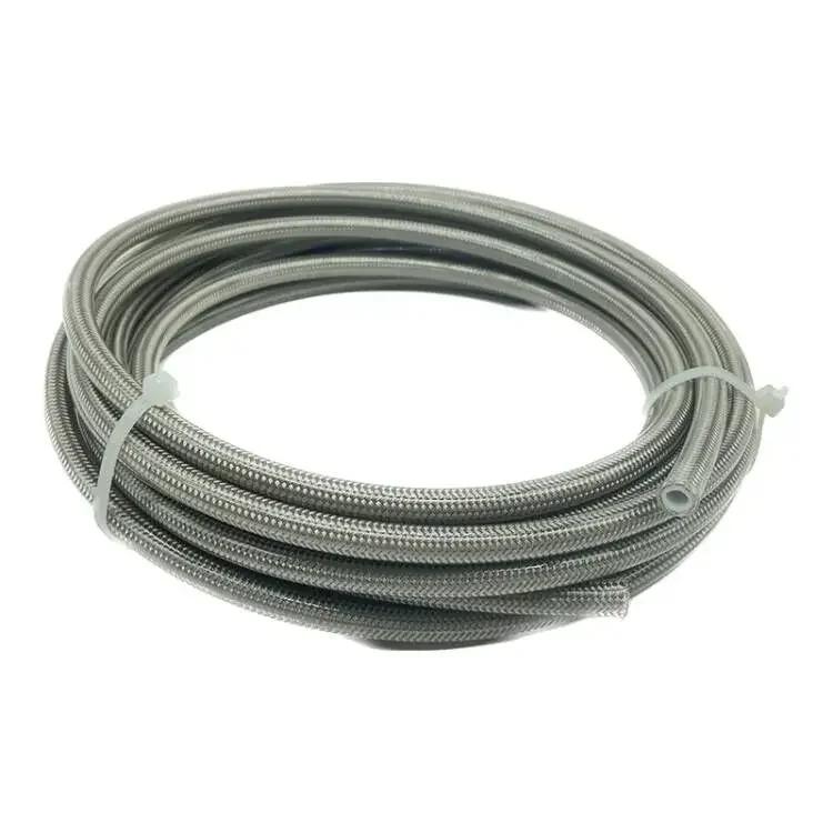 1/2/3/4/5M AN3 Motorcycle Braided PVC Stainless Steel PTFE Brake Line Hose FLUID HYDRAULIC Hose Racing Gas Oil Fuel Tube Pipe