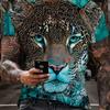 Summer Men's 3D Lion Tiger Pattern T-shirt Casual Micro Elastic Breathable T-shirt