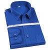 Men's Spread Collar with Hidden Button Mercerized Cotton Non-Iron Dress Shirt with Chest Pocket Long Sleeve Solid Business Office Wear