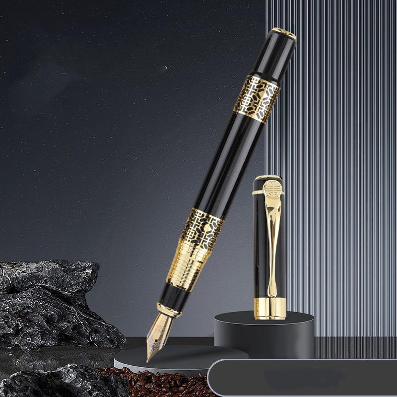 Chinese style fountain pen, practice pen, business gift, office wood grain signature pen