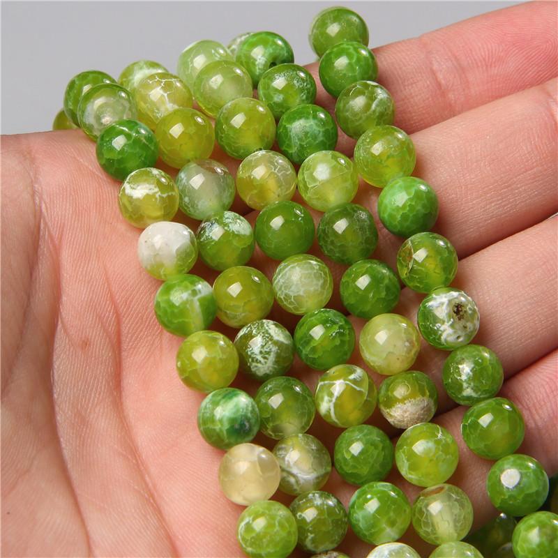 Natural Smooth Dragon Veins Agates Beads Loose Cracked Stone Beads for Jewelry Making DIY Bracelets Necklace 15'' 6 8 10mm