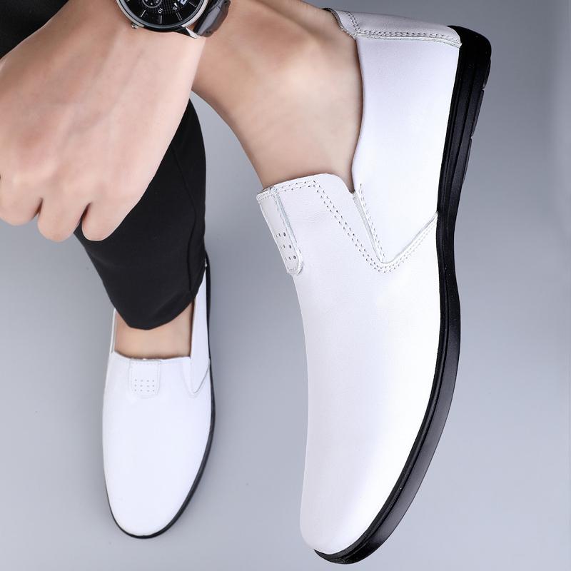 Winter Loafers Men Casual Shoes Fleece Lined Leather Dress Shoes Slip-on Sneaker Flats Plush Man Moccasins Mens Driving Shoes