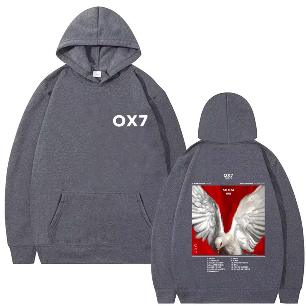 Rapper Niro OX7 Album Graphic Print Hoodie Male Fashion Oversized Pullover Hoodies Men Women Pop Music Hooded Sweatshirt