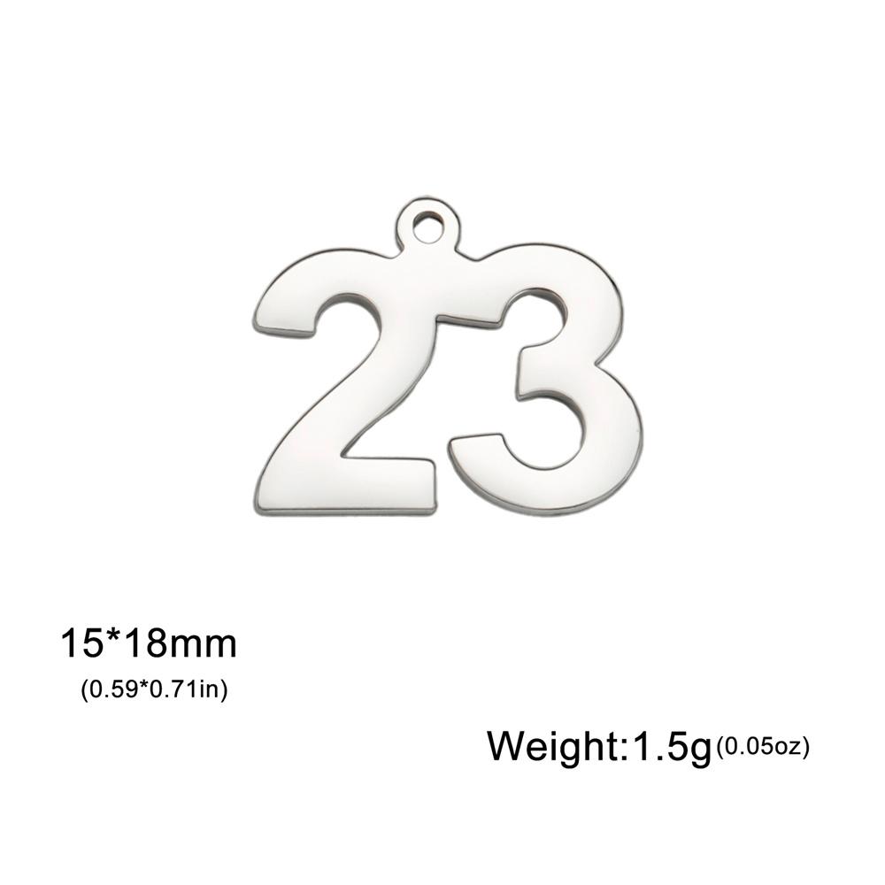 My Shape 1-25 Numbers Charms Stainless Steel Lucky Number Pendant for Necklace Bracelet Jewelry DIY Accessories Wholesale 10pcs
