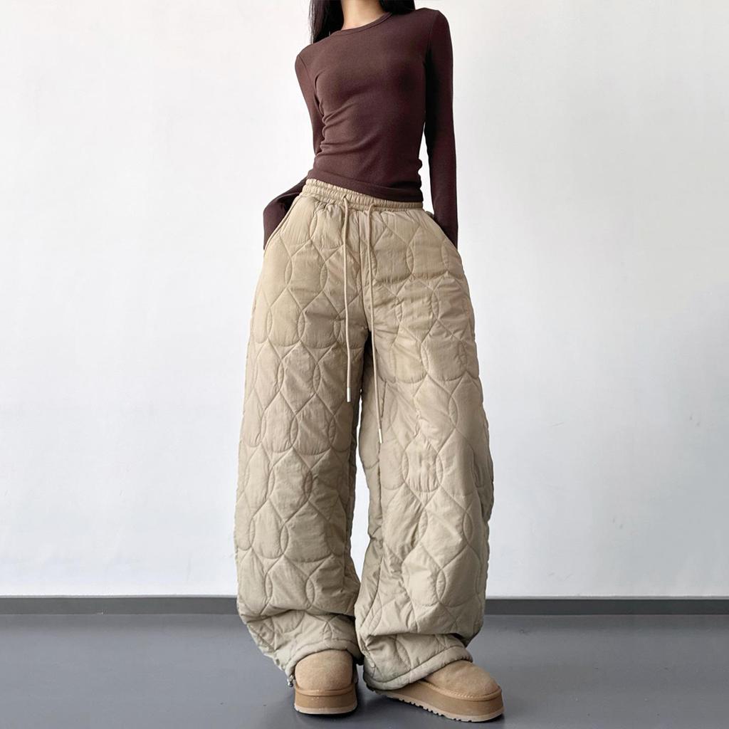 2025 Winter Korean Style Women's Warm Loose Casual Cotton Pants - Versatile, Stitch Detailed, Cold Resistant, Super Stylish.