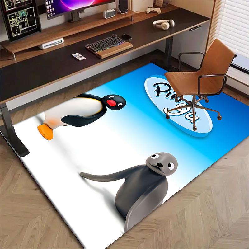 1pc Pingu Design Printed Area Rug Carpet for Bedroom Living Room Home Decor Rugs Mat Non Slip Mat Rug for Bedside