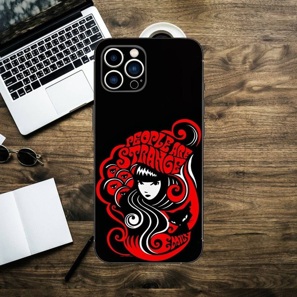 E-Emily The Strange Phone Case For iPhone 16,15,14,13,12,11,XS,XR,X,8,7,Pro,Max,Plus,mini Silicone Black Cover