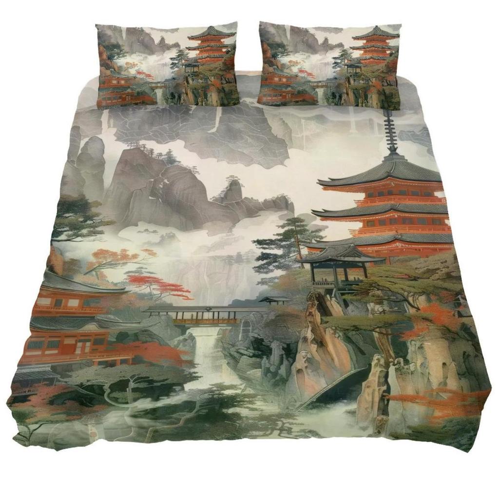 Temple Duvet Covers For Children Adults Duvet Covers Queen Size Lightweight Down Room Decor 2 Pillowcases 1 Quilt Cover No Quilt