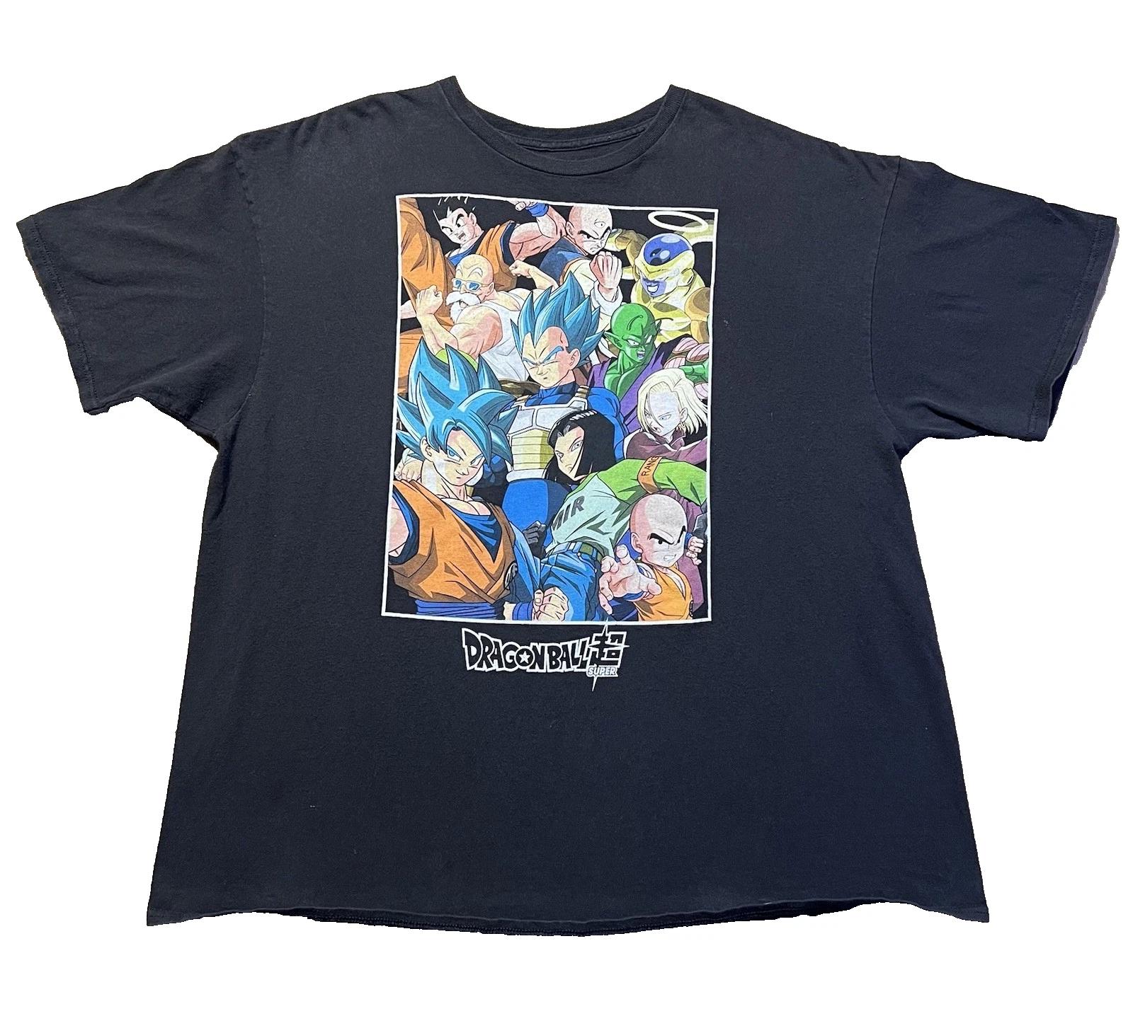 Dragon Ball Z Tee 2XL Faded Black Goku Vegeta Graphic Shirt L