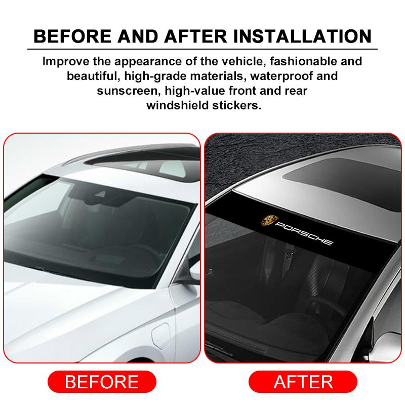 1 stk Bil Frontrute Emblem Klistremerker Foran og Bak Dekorativ For Porsche Cayenne Panamera Macan Boxster 911 Carrera-GT 944 918 917