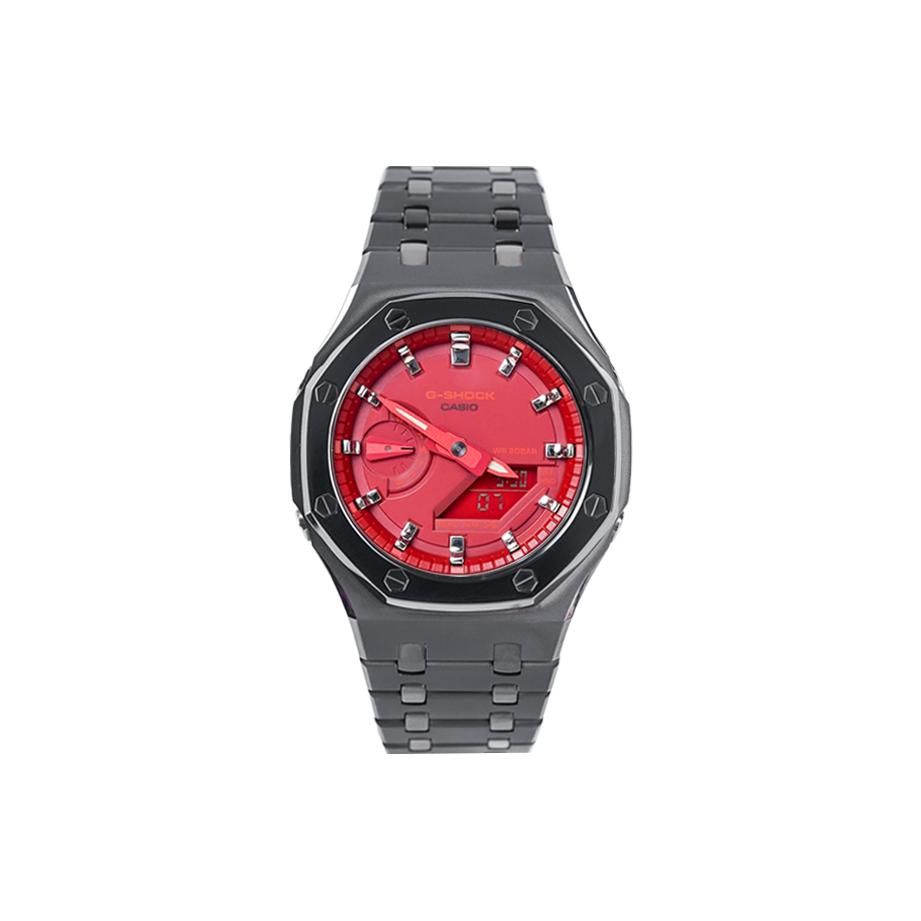 Casio Unisex Liquid Crystal,Analog Dual Display Series 48.5mm Red Watch GA-2100-4A(Watch8--)