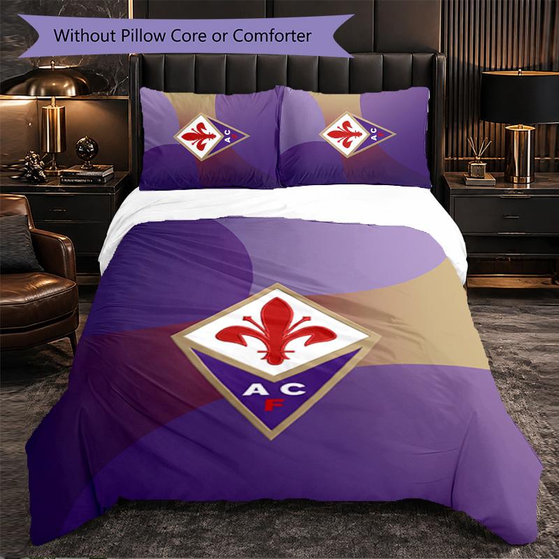 Fiorentina FC Themed Bedding 3Pcs Duvet Cover Set Decorative Bed Linen For Teen Room Home Decoration