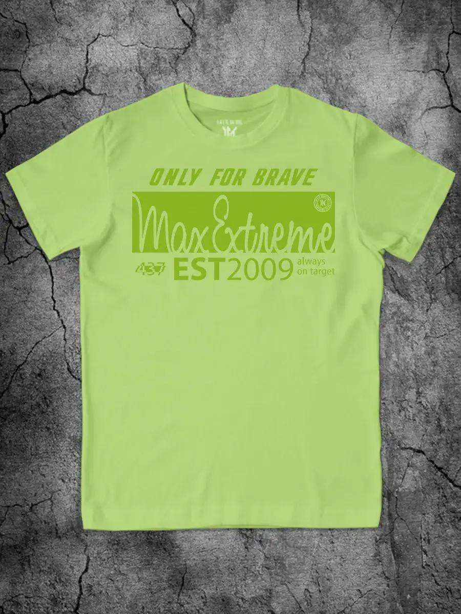 Men s T-shirt with a light green print with the inscription cotton L