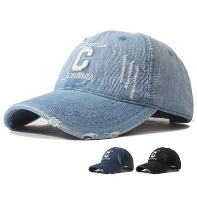 Dad Head Large Casual Blocking UV Protection Sun Brim Wide Top Soft Neutral Gender Women  Men For Cap Baseball Denim Washed Stitched Stitching