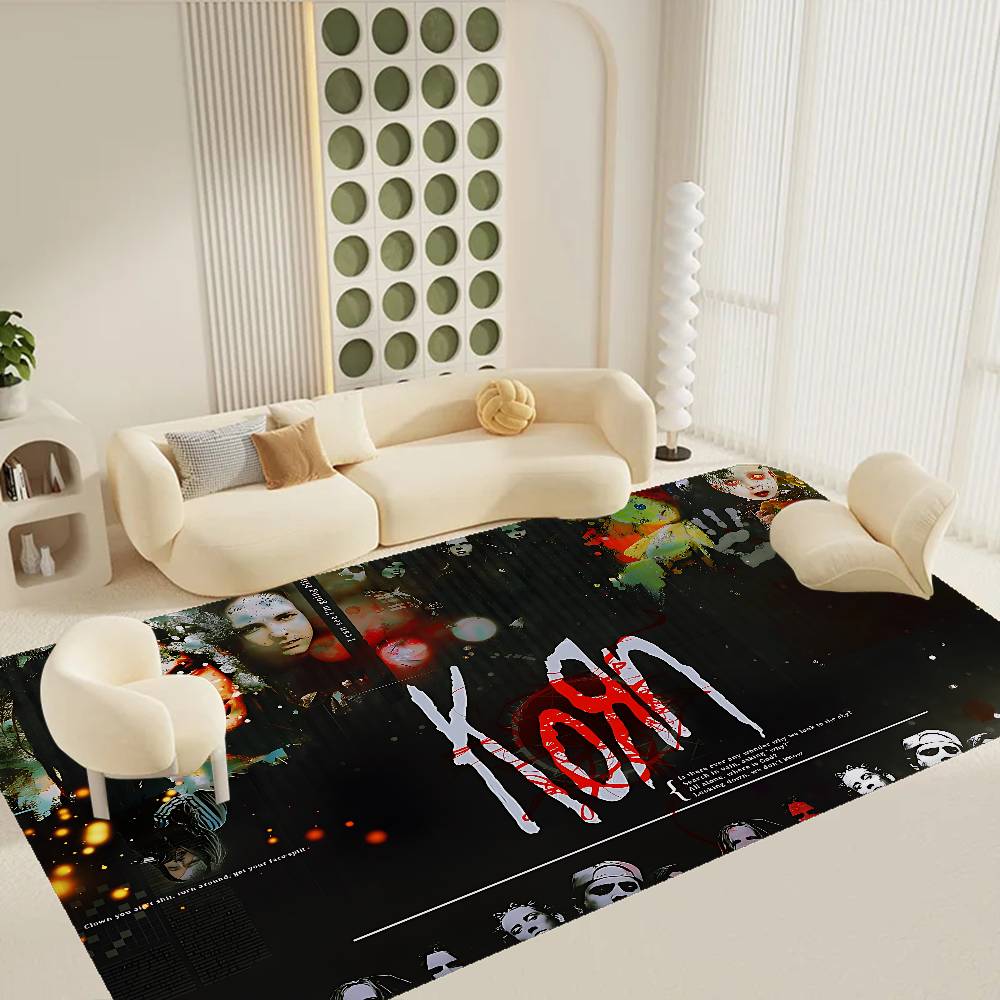 Rock Band K-Korn Long Rugs Cheaper Anti-slip Modern Living Room Balcony Printed Bedside Area Rugs