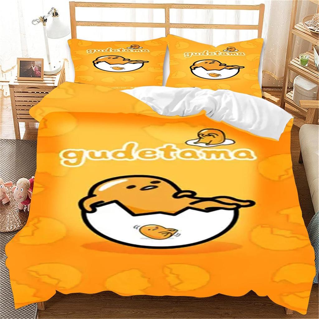 Bedding Three-Piece Set 3D Digital Printing Cute Q Cute Egg Quilt Cover Three (Four) Pieces