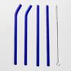 4pc Reusable Glass Straws Water Cup Straw Cup Colorful Heat Resistant Glass Straw with Cleaning Brush Drinking Milk Tea