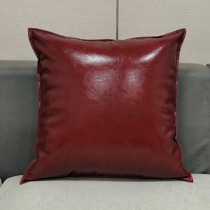Faux Leather Throw Pillow Set