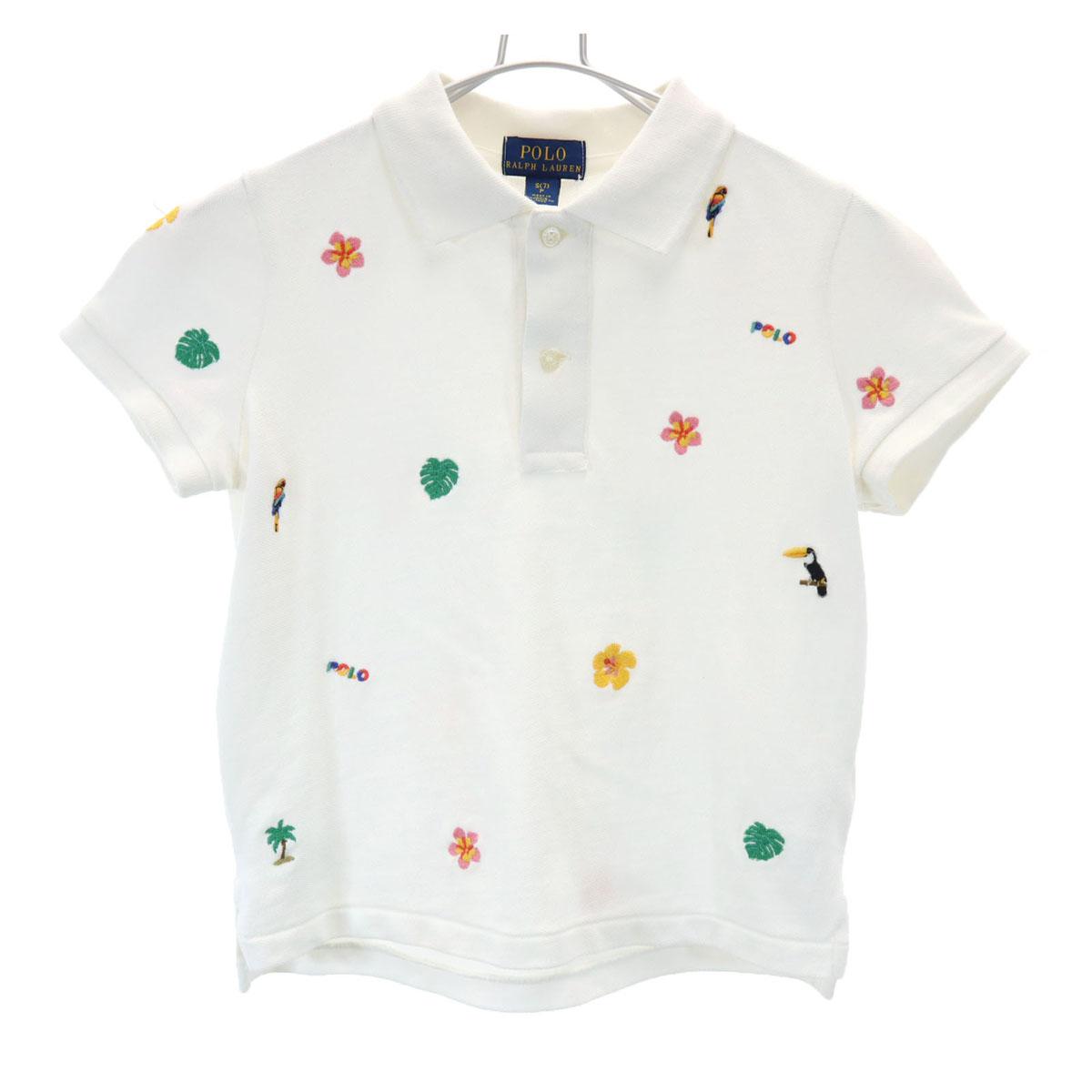 

POLO RALPH LAUREN вышивка Футболка поло с коротким рукавом S7 Белый система Детская Б/у