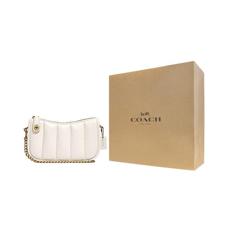 COACH Swinger Sheepskin Shoulder Bag, Pochette, Handbag, Shoulder Bag Regular Women's Pink White C3490-B4HA