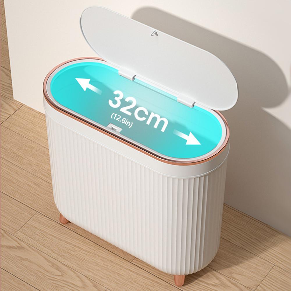 Press Type Trash Can With Foot Bathroom Garbage Bin Toilet Waterproof Golden Side Rubbish Can With Lids Home And Office Supplies