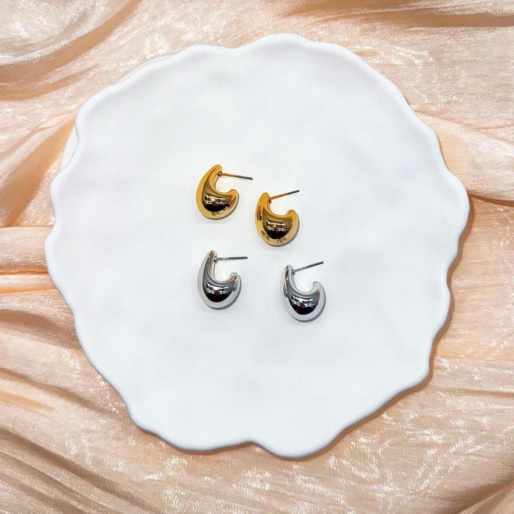 INS Style Water Drop Earrings - Cool, Elegant, European & American Style, Simple Alloy Geometric Design