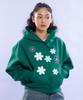 Cream Soda Lab Seven Flower Crop Hoodie Green