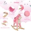 Kids Plush Rocking Horse Ride On Unicorn W/ Sound Moving Mouth Wagging Tail Children Rocker Toy Gift 3-6 Years Pink