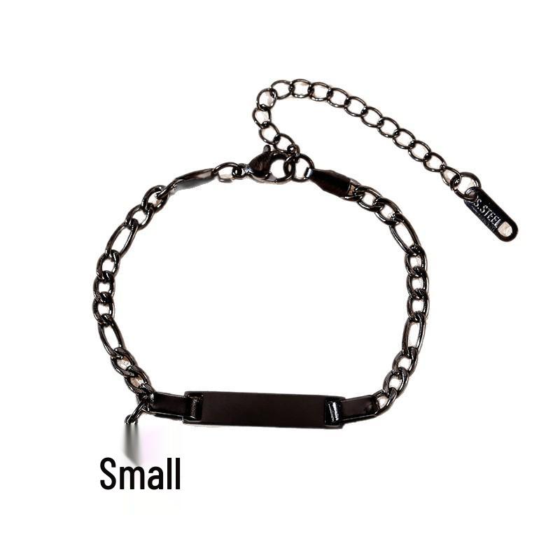 Stainless Steel Children's Butterfly Laser Bracelet - Cuban Chain Design