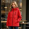 Women's Casual Color Hooded Windbreaker Jacket for Outdoor Hiking and Daily Wear