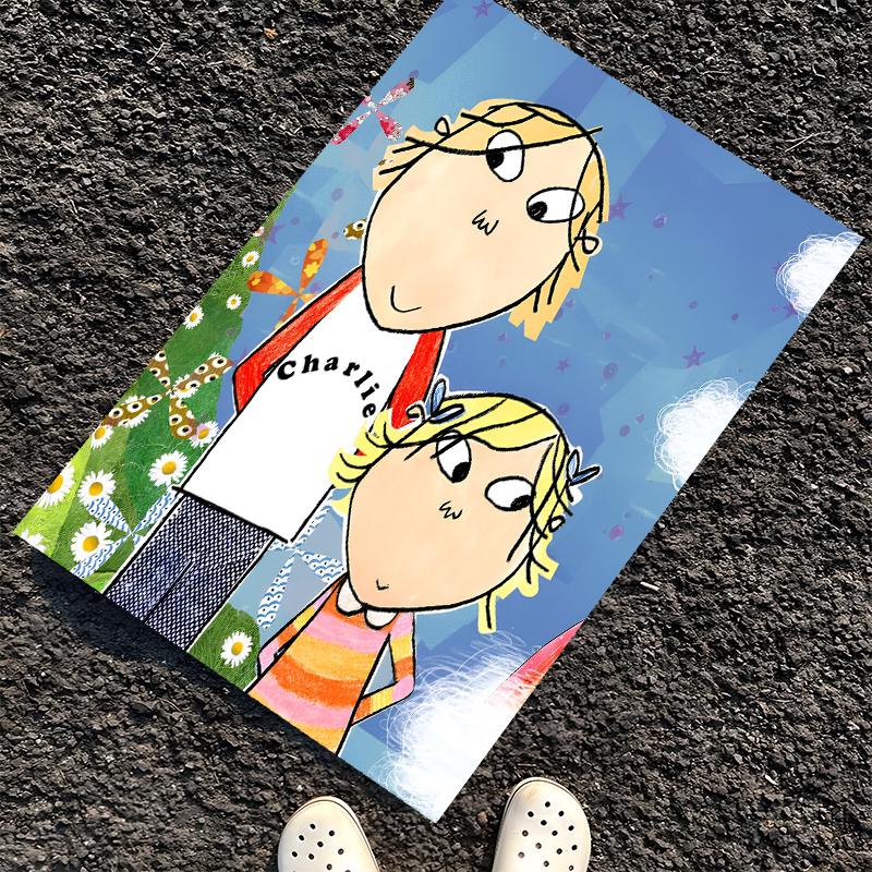 Charlie and Lola Printed Carpet, Rug for Office Chair Living Room Bedroom Kitchen Room Decor Gifts.